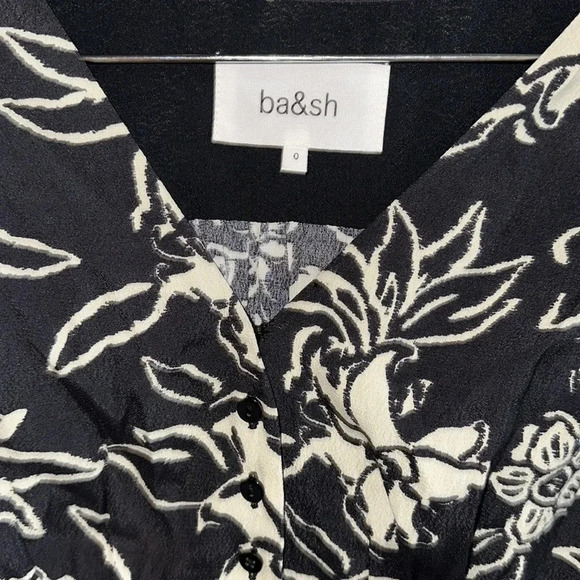 ba&sh Soma Mini Dress Black Ivory Size 0 - Picture 12 of 12